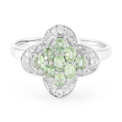 Anello placcato in platino con Tormalina Cuprian