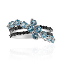 Anello in argento con Topazio Blu Svizzero