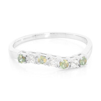 Anello in argento con Alessandrite Brasiliana e Zaffiro Bianco