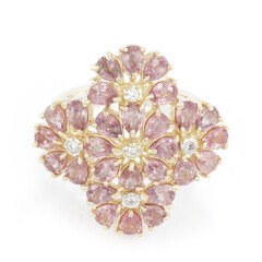Anello in oro con Zaffiro Padparadscha (non riscaldato) (AMAYANI)