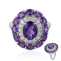 Anello in argento con Ametista Zambiana