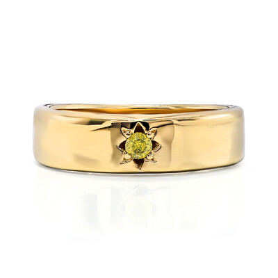 Anello in argento con Diamante Giallo I2
