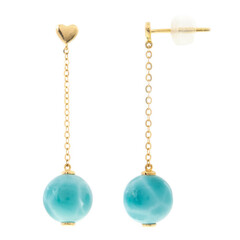 Orecchini in oro con Larimar
