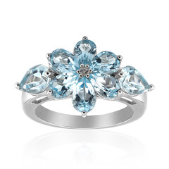 Anello in argento con Topazio Blu Cielo