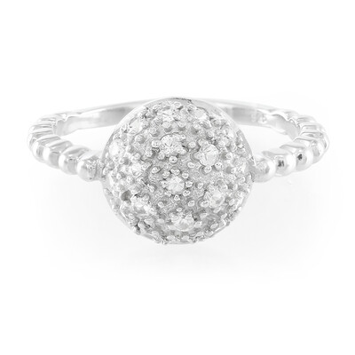 Anello in argento con Zaffiro Bianco