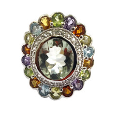 Anello in argento con Ametista Verde