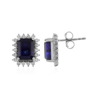 Orecchini in argento con Zaffiro Blu del Madagascar