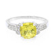 Anello placcato in platino con Apatite Gialla