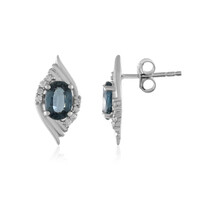 Orecchini in argento con Cianite Blu Foglia di Tè