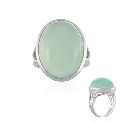 Anello in argento con Calcedonio Acqua