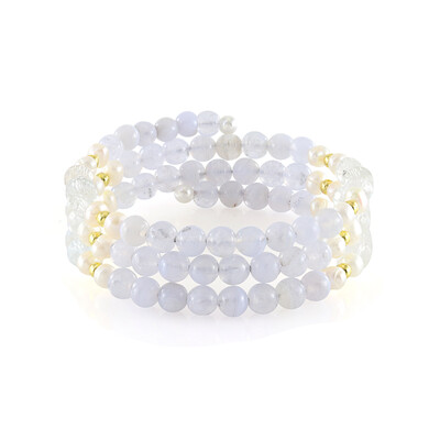 Bracciale in acciaio con Agata Lace Blu (Riya)