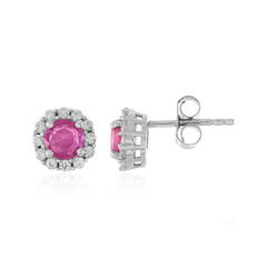 Orecchini in argento con Zaffiro Rosa del Madagascar