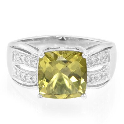 Anello in argento con Quarzo Oliva