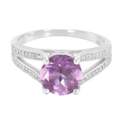 Anello in argento con Fluorite Spagnola Rosa