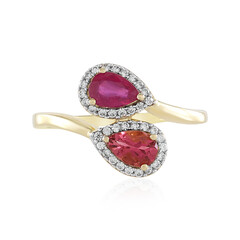 Anello in oro con Tormalina Rosa Brasiliana