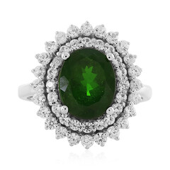 Anello in argento con Diopside Russo