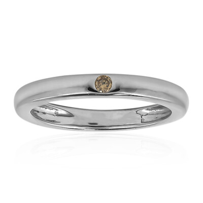 Anello in argento con Diamante Champagne I2