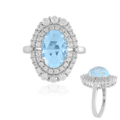 Anello in argento con Topazio Blu Cielo (Adela Silber)