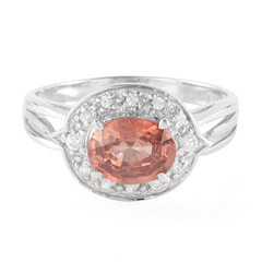 Anello in argento con Zircone Rosa Cannella