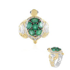 Anello in argento con Smeraldo Zambia (Gems en Vogue)