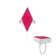 Anello in argento con Calcedonio Lampone