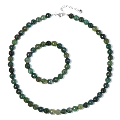 Parure in argento con Agata Muschiata