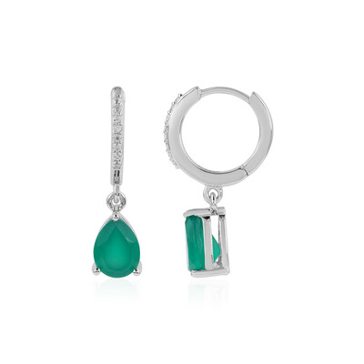 Orecchini in argento con Onice Verde