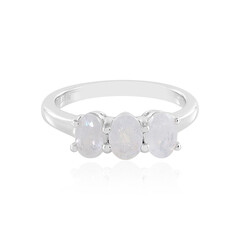 Anello in argento con Pietra di Luna Arcobaleno