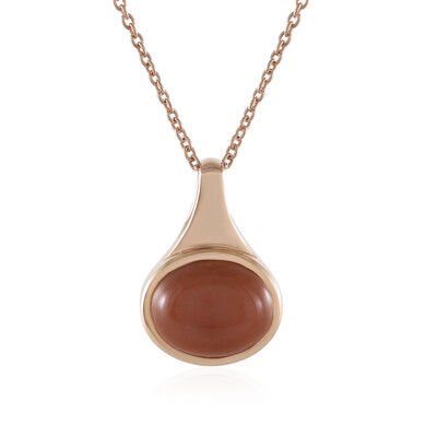 Collana in argento con Pietra di Luna Cioccolato (KM by Juwelo)
