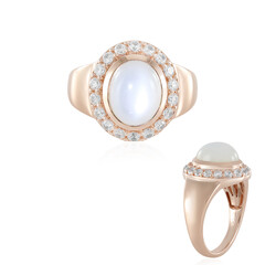 Anello in argento con Pietra di Luna Bianca (KM by Juwelo)