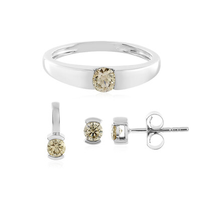 Parure in oro con Diamante Cioccolato SI2