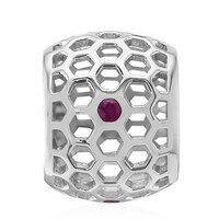 Charm in argento con Rubino