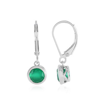 Orecchini in argento con Onice Verde