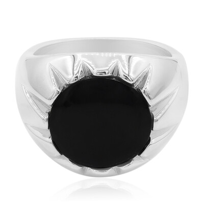 Anello in argento con Giadeite Nera (Annette)