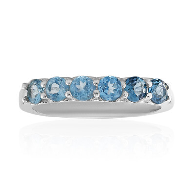 Anello in argento con Topazio Blu Londra