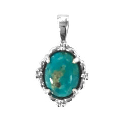 Ciondolo in argento con Turchese Kingman