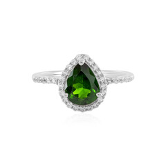 Anello in argento con Diopside Russo