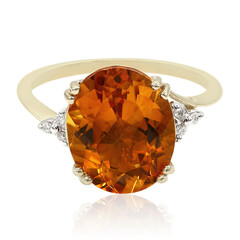 Anello in oro con Citrino Mandarino