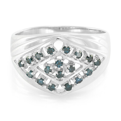 Anello da uomo placcato in platino con Diamante Fancy