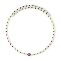 Collana rigida in acciaio con Rubino Mozambico (Riya)