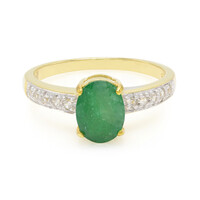 Anello placcato in oro con Smeraldo Bahia