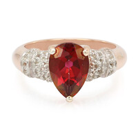 Anello placcato in oro con Topazio Ciliegia