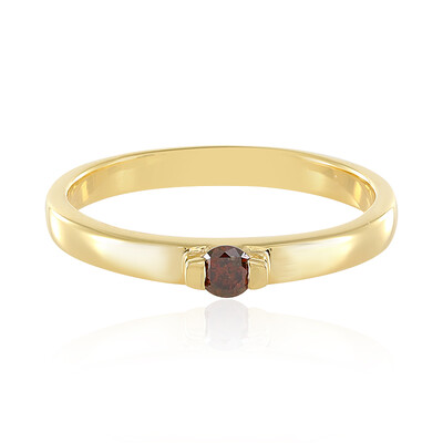 Anello in argento con Diamante Rosso I3