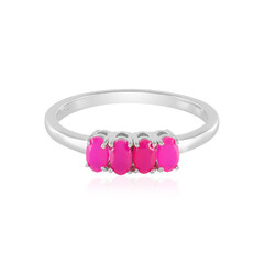 Anello in argento con Calcedonio Lampone