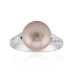 Anello in argento con Perla Ming Porpora (TPC)