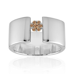 Anello in argento con Diamante Rose de France SI1 di Argyle