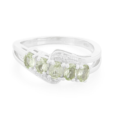 Anello in argento con Granato Menta Merelani
