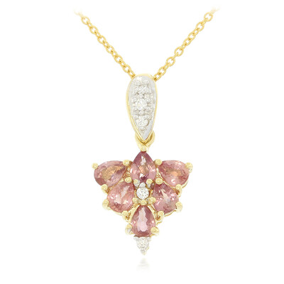 Collana in oro con Zaffiro Padparadscha (non riscaldato) (AMAYANI)