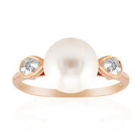 Anello in oro con Perla d'Acqua Dolce Bianca (TPC)