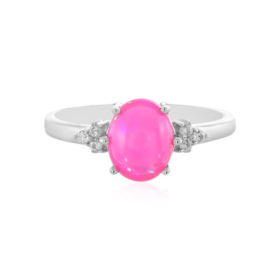 Anello in argento con Opale Rosa dell'Etiopia
